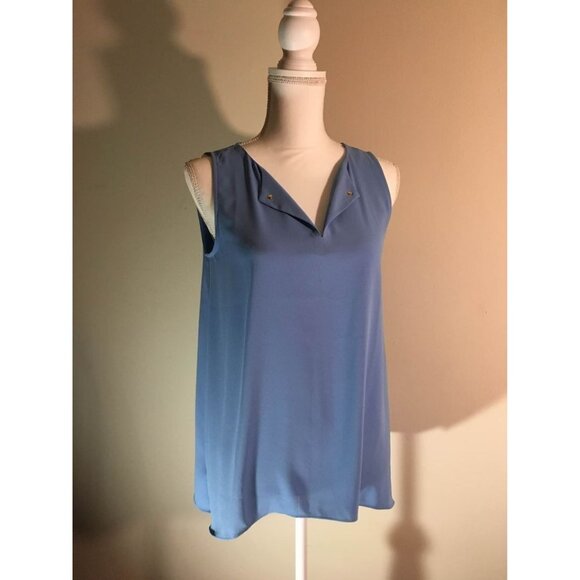 Dana Buchman Blouse Business Casual Tank Top Office Boho Preppy Blue Size Small - Picture 3 of 7